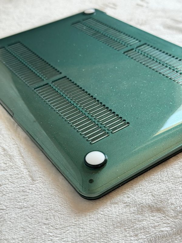 Чохол для MacBook Air 13" (2018 - 2020 | M1 | A1932 | A2337) з блискітками (Изумрудный)
