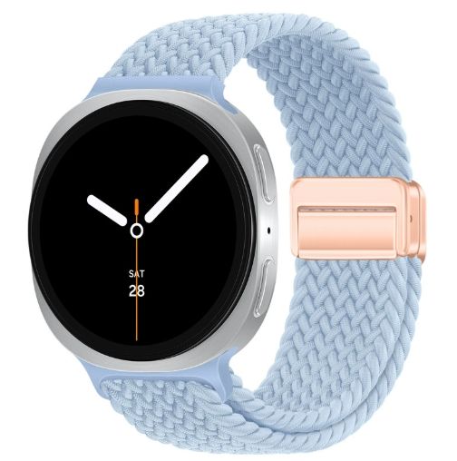 Ремінець плетений нейлоновий з магнітною застібкою для Samsung Watch 22 мм (light blue)
