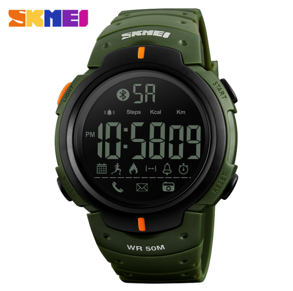 Розумний спортивний годинник SKMEI 1301 з Bluetooth, крокоміром та водозахистом 5 ATM (green)