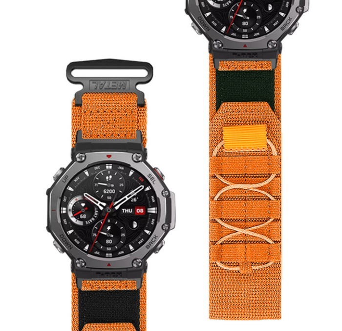 Тактичний нейлоновий ремінець для Amazfit T-Rex 3 (22 мм) з липучкою MOLLE (Помаранчевий)