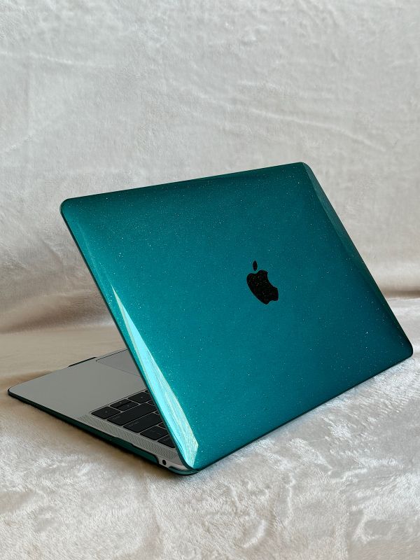 Чохол для MacBook Air 13" (2018 - 2020 | M1 | A1932 | A2337) з блискітками (Малахитовый)