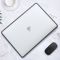 Пластикова накладка c силіконовим бампером для Macbook Pro 14" A2442, A2779 (Прозрачный + черный бампер)