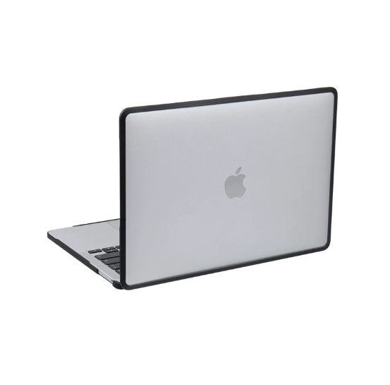Пластикова накладка c силіконовим бампером для Macbook Pro 16" A2485, A2780 (Прозрачный + черный бампер)