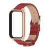 Ремінець із екошкіри MiJobs для Redmi Smart Band 3 / Mi Band 9 Active (Червони+золото )