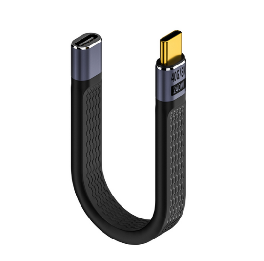 Гнучкий кабель-розширення USB4 Type-C мама ↔ тато, 40Gbps / 240W (PD 3.1), U-форма