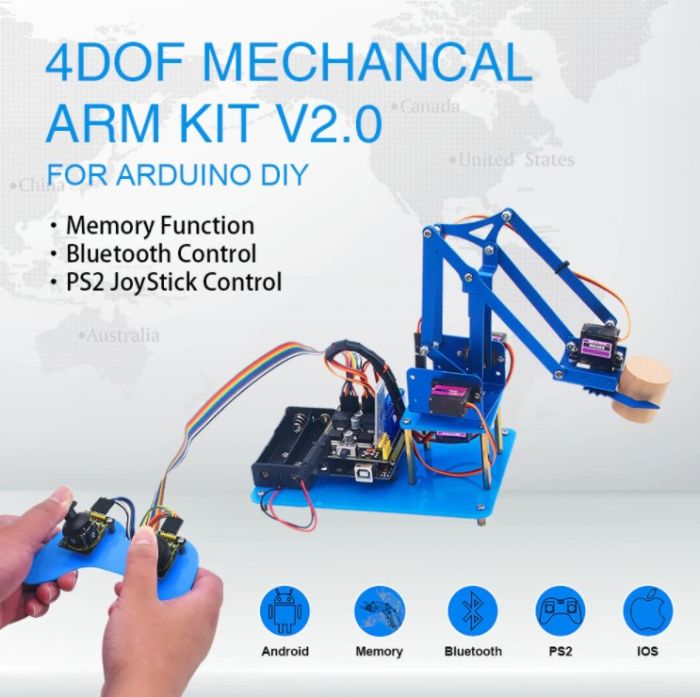 Набір для складання 4DF Mechanical Arm Kit V2.0 від Keyestudio