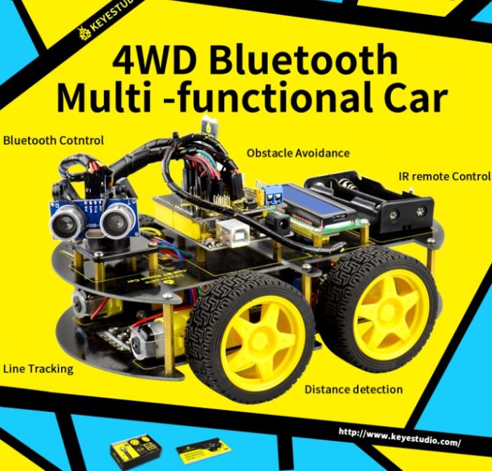Набір для складання 4WD Multi BT Robot Car V2.0 від Keyestudio KS0470