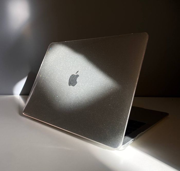 Чохол для MacBook PRO 13" (2018 - 2020) з блискітками (Прозорий)