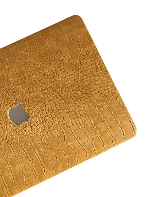 Чохол накладка з еко шкіри на MacBook Air 15 (A2941) (Гірчичний)