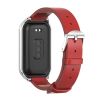 Ремінець із екошкіри MiJobs для Redmi Smart Band 3 / Mi Band 9 Active (Червоний+срібло)