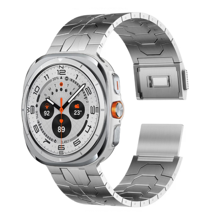 Металевий ремінець для Samsung Galaxy Watch 7 Ultra 47mm з магнітною застібкою (Срібний)