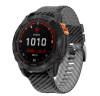 Силіконовий ремінець з карбоновим візерунком 26 мм для Garmin Fenix / Enduro / Tactix (Black+Grey)
