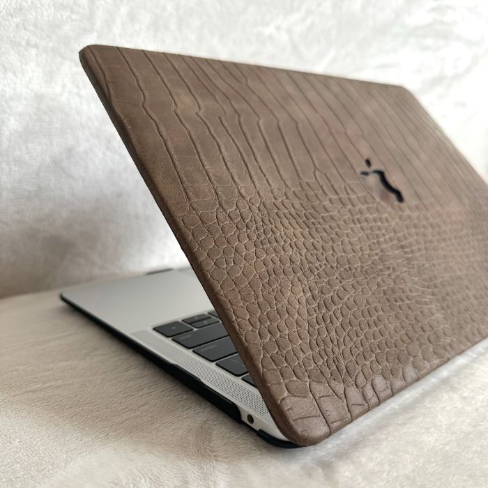 Чохол накладка з еко шкіри на MacBook Air 15 (A2941) (Коричневий)