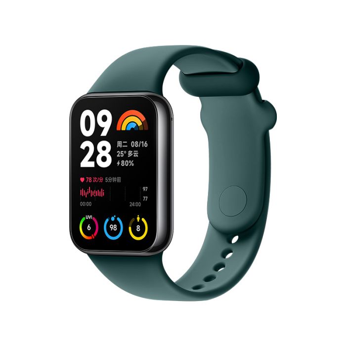 Ремінець силіконовий для Xiaomi Mi Band 8 Pro / 9 Pro з металевим кріпленням (Темно-зелений)