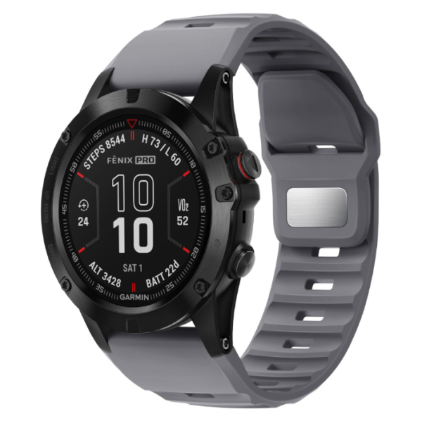 Силіконовий ремінець QuickFit 26 мм для Garmin Fenix 7X/6X/5X, Enduro 2, Tactix, Descent, Epix Pro (Сірий)