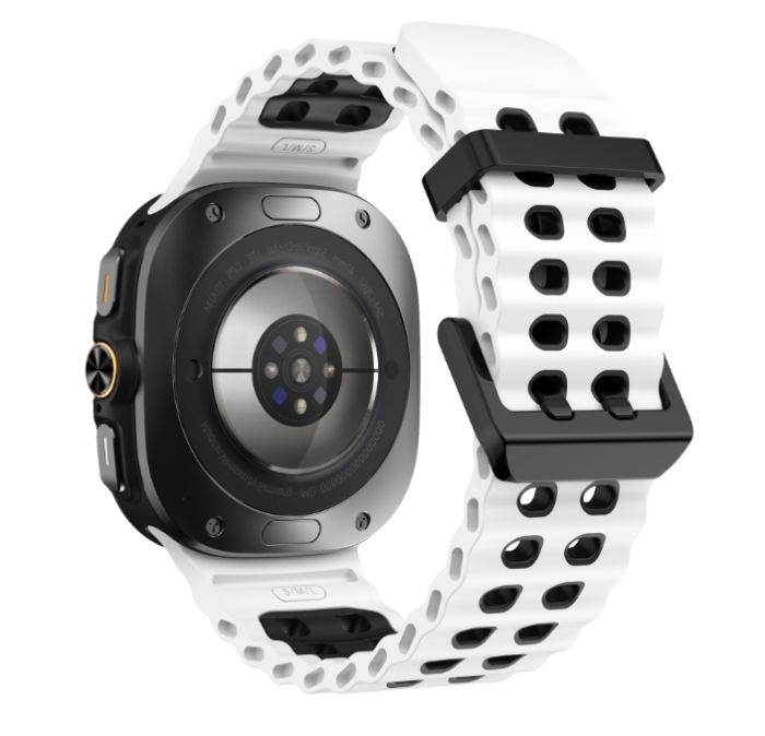 Двоколірний силіконовий ремінець для Samsung Watch Ultra 47 мм (білий)