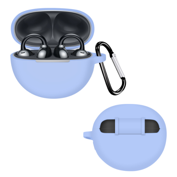 Силіконовий захисний чохол для HUAWEI FreeClip з карабіном (Light Blue)