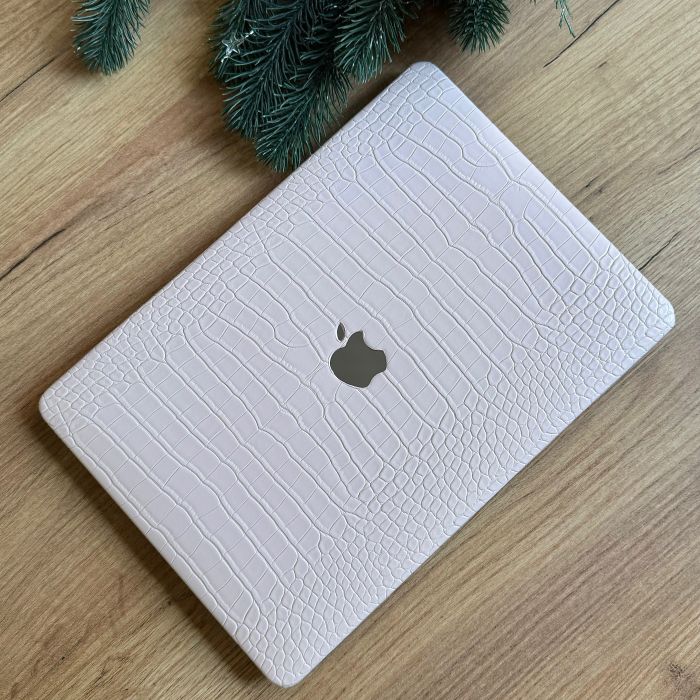 Чохол накладка з еко шкіри на MacBook Air 15 (A2941) (Світло рожевий)