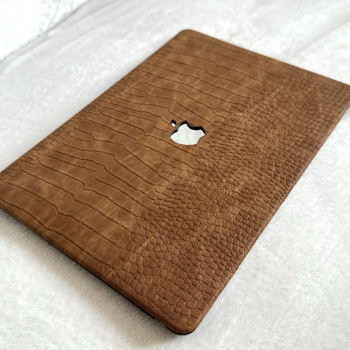 Чохол накладка на MacBook air 13 M1 ( 1932/2337 ) ШКІРЯНИЙ (Гірчичний)
