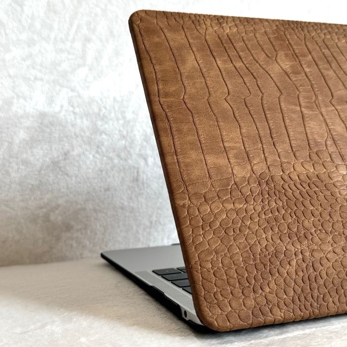 Чохол накладка на MacBook air 13 M1 ( 1932/2337 ) ШКІРЯНИЙ (Гірчичний)