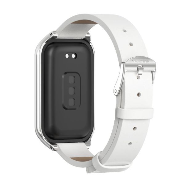Ремінець із екошкіри MiJobs для Redmi Smart Band 3 / Mi Band 9 Active (Білий)