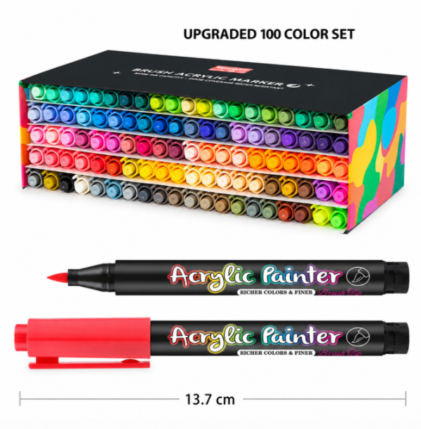 GuangNa Acrylic Marker GN.7100 — преміальні акрилові маркери для творчості та декору (100 шт.)