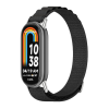 Тканинний ремінець Alpine для Mi Band 8 / 9 з липучкою (Чорний+срібло)