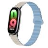 Ремінець магнітний силіконовий на MIband 8/9 , Чорний+сірий (Блактиний / Blue)