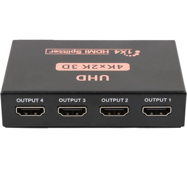Активний HDMI спліттер 1х4 (Black) Full HD, 3D, 4K/2K.