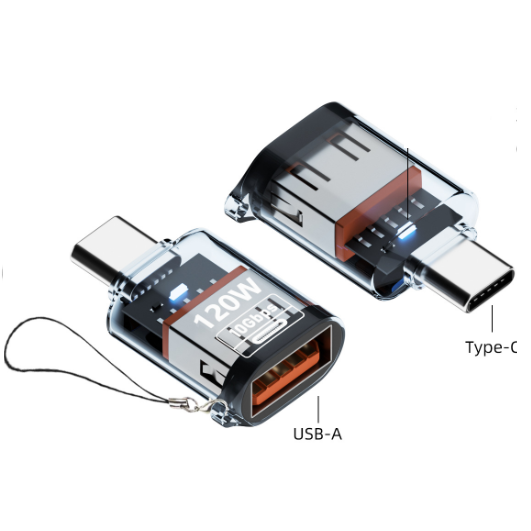 Перехідник Type-C на USB 3.2 Gen2 (10Gbps) 120W OTG адаптер Type C → USB-A (синій)