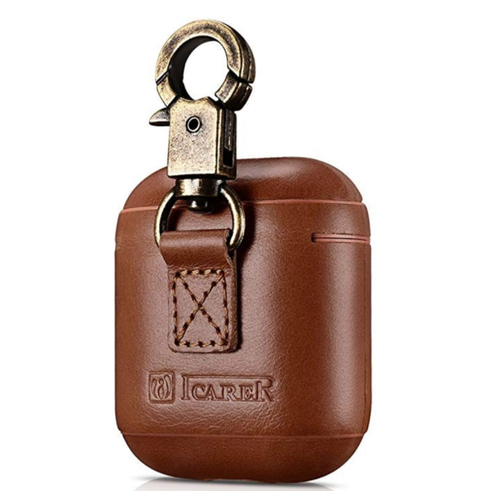 Чохол AirPods iCarer Vintage Leather Case , Світло-коричневий (Коричневий)