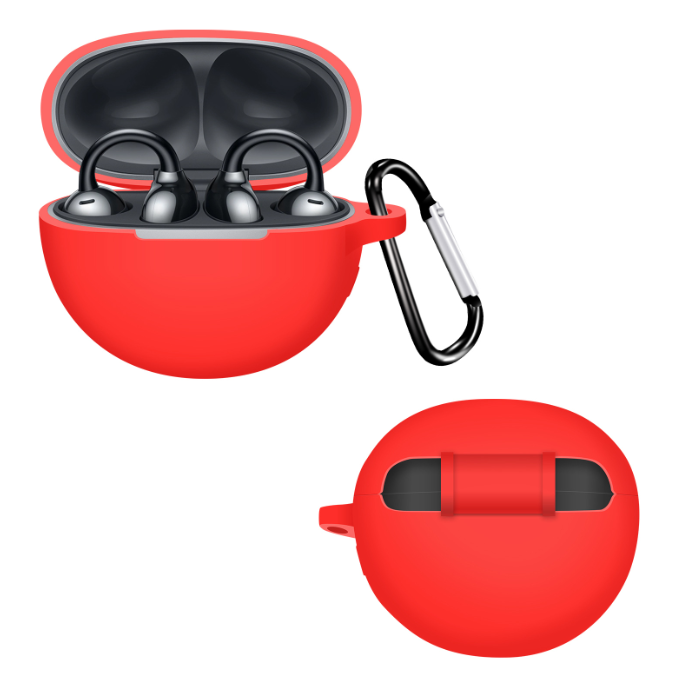 Силіконовий захисний чохол для HUAWEI FreeClip з карабіном (Red)