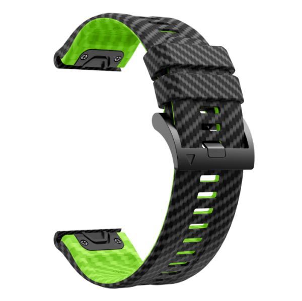 Силіконовий ремінець з карбоновим візерунком 26 мм для Garmin Fenix / Enduro / Tactix (Green)