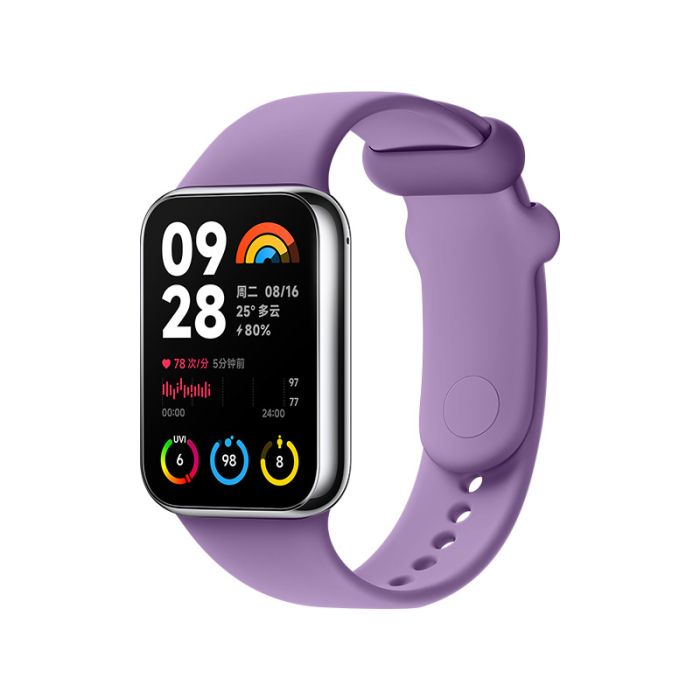 Ремінець силіконовий для Xiaomi Mi Band 8 Pro / 9 Pro з металевим кріпленням (Лавандовий)