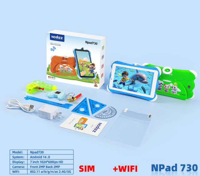  Дитячий планшет Nodizz NPad 730 4G + WiFi 7" HD Android 14.0 з підтримкою SIM-карти та українською  (Blue)