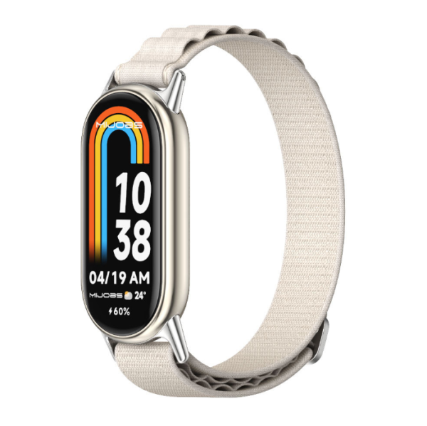 Тканинний ремінець Alpine для Mi Band 8 / 9 з липучкою (Білий)