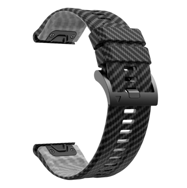 Силіконовий ремінець з карбоновим візерунком  22 мм для Garmin Fenix / Enduro / Tactix (Black+Grey)