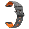 Силіконовий ремінець з карбоновим візерунком  22 мм для Garmin Fenix / Enduro / Tactix (Orange+Grey)