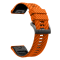 Силіконовий ремінець з карбоновим візерунком  22 мм для Garmin Fenix / Enduro / Tactix (Orange+Black)