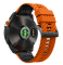 Силіконовий ремінець з карбоновим візерунком  22 мм для Garmin Fenix / Enduro / Tactix (Orange+Black)