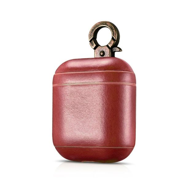 Чохол AirPods iCarer Vintage Leather Case , Світло-коричневий (Червоний)