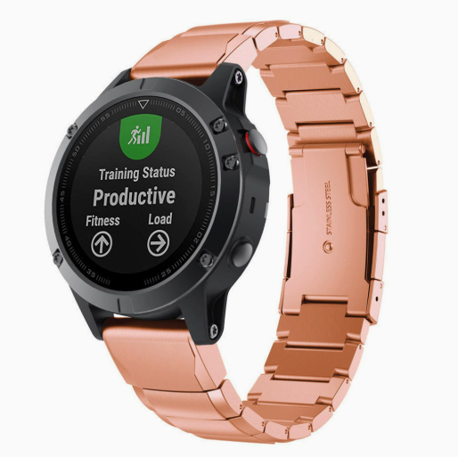 Металевий ремінець Premium для Garmin QuickFit 20 мм (рожеве золото)