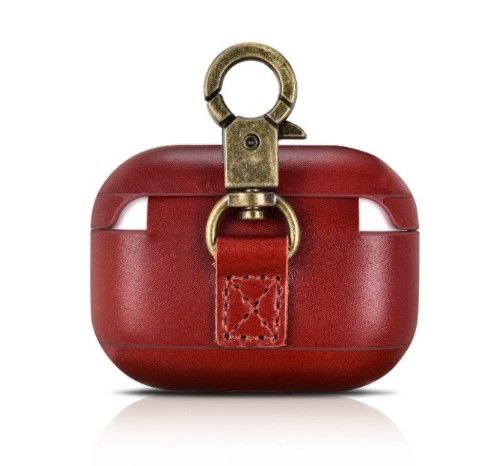 Чохол AirPods Pro iCarer Classic Leather Case , Світло Коричневий (Червоний)