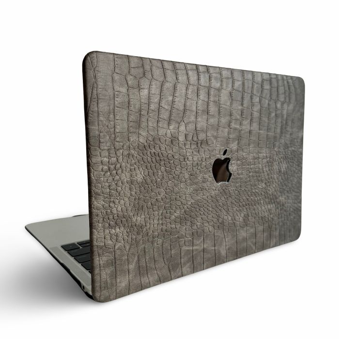Чохол накладка на MacBook air 13 M1 ( 1932/2337 ) ШКІРЯНИЙ (Світло-сірий)
