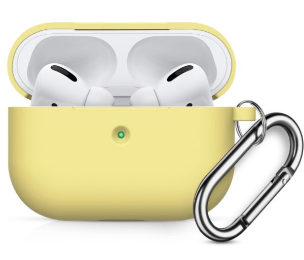 Чохол Силіконовий BlackPink для AirPods Pro Ultra Classic з карабіном, Зелений (Желтый)