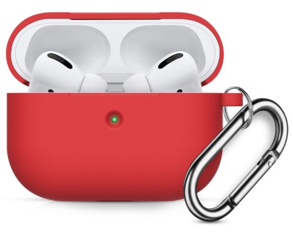 Чохол Силіконовий BlackPink для AirPods Pro Ultra Classic з карабіном, Зелений (Червоний)