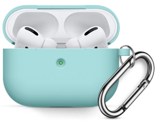 Чохол Силіконовий BlackPink для AirPods Pro Ultra Classic з карабіном, Зелений (Ментоловий)