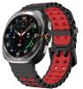 Двоколірний силіконовий ремінець для Samsung Watch Ultra 47 мм (чорний+червоний)