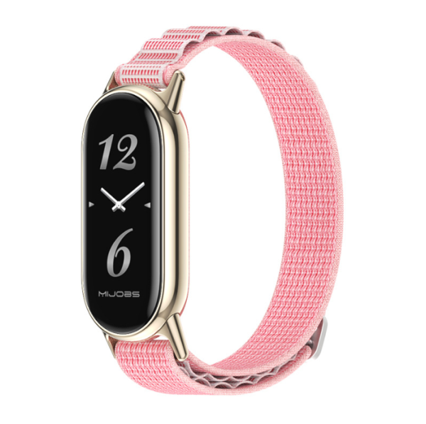 Тканинний ремінець Alpine для Mi Band 8 / 9 з липучкою (Рожевий)
