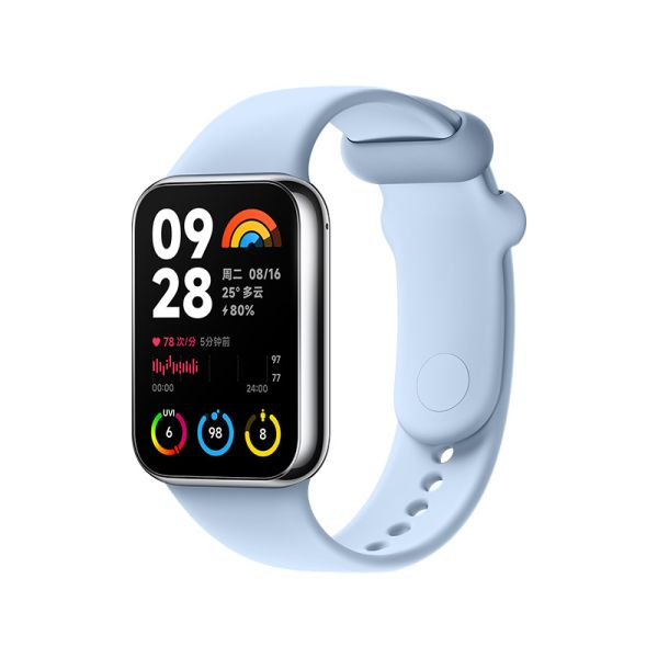 Ремінець силіконовий для Xiaomi Mi Band 8 Pro / 9 Pro з металевим кріпленням (Блакитникй)
